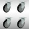 Service Caster 5 Inch SS Black Polyurethane Wheel Swivel Top Plate Caster Set SCC-SS20S514-PPUB-BLK-4 - alternate 1